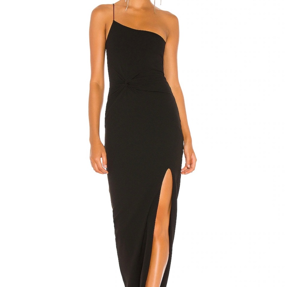 Revolve Lust One Shoulder Gown in Black
